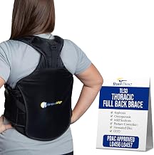 TLSO Thoracic Full Back Brace - Medical Grade Spinal Support for Kyphosis, Scoliosis, Compression Fractures & Post-Surgical Care PDAC L0456/L0457 - Universal Fit 23-50″