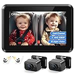 Itomoro Baby Car Mirror, HD Dual Channel with 2 IR Night Vision Camera, Easy 5 Min Installation for Rear Facing Seat