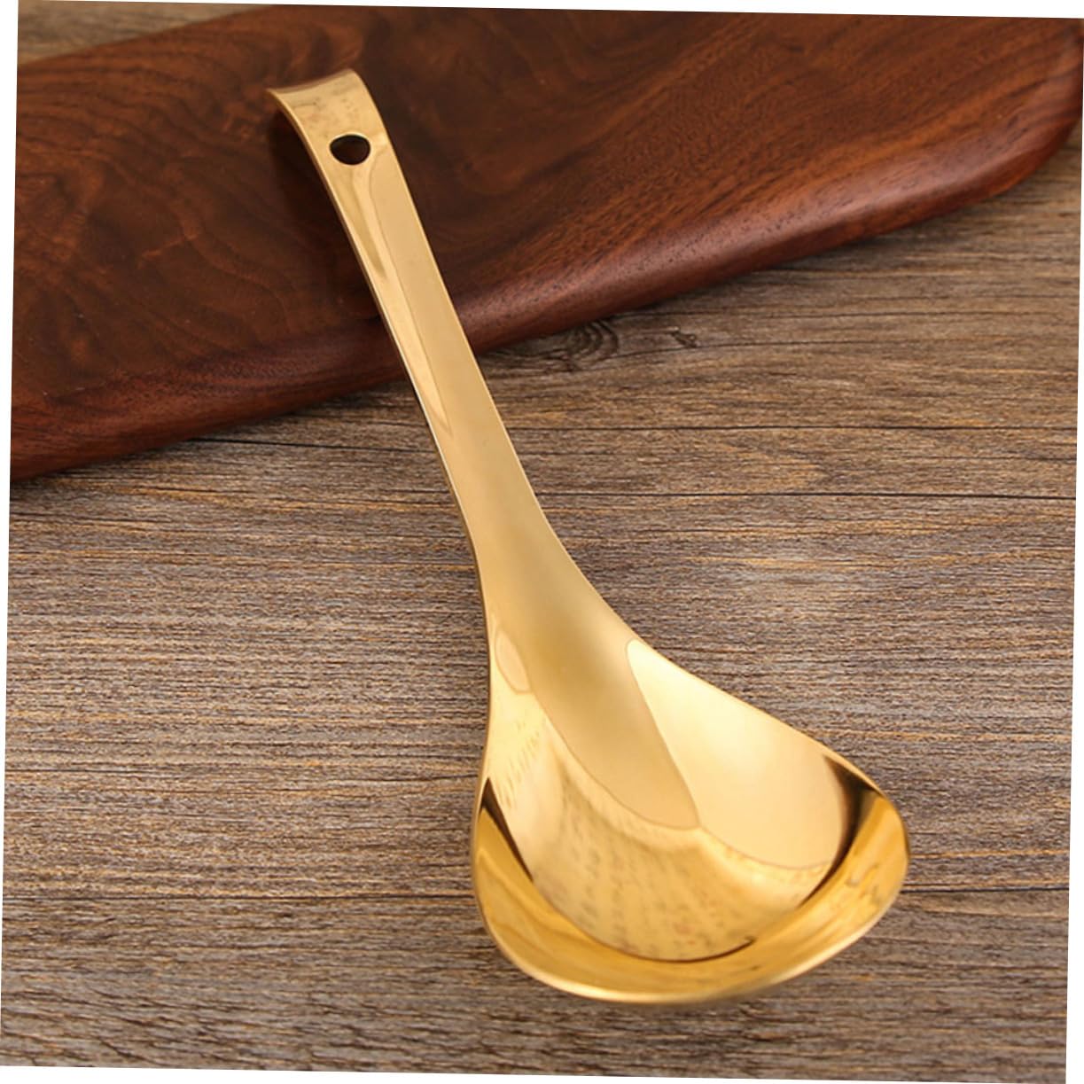 Cabilock 2pcs Long Handle Brass Rice Spoon Practical Kitchen Scoop for Serving Rice Elegant Design Easy to Clean for Home Restaurant Hotel Use