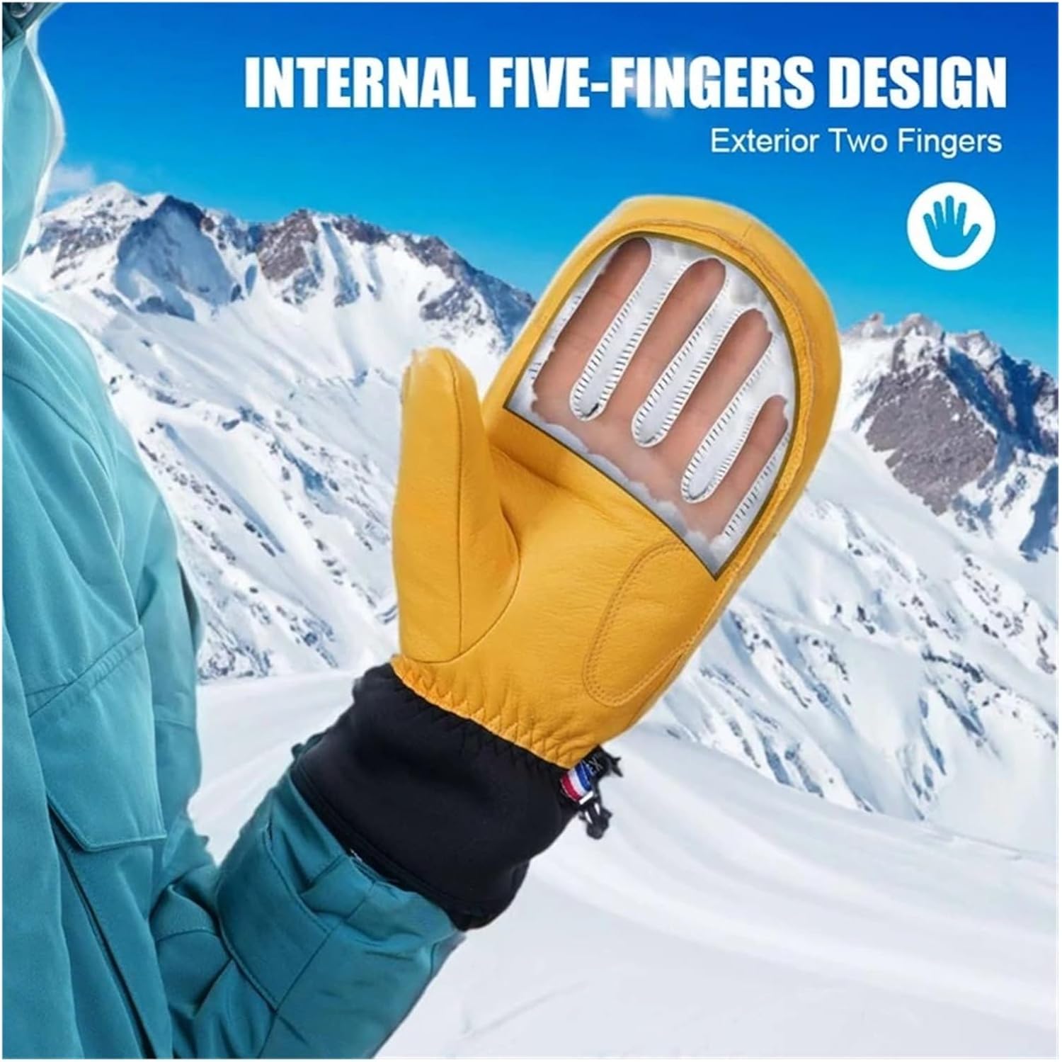 Men Women Skiing Snowmobile Snow Sports Winter Thermal Waterproof Windproof, Ski Gloves Snowboard Mittens
