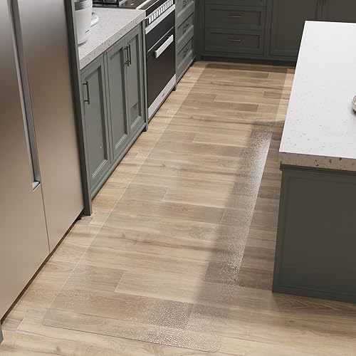 Miniatura 30 de Tapete de plástico transparente para debajo de la mesa de comedor, 4 pies, redondo, antideslizante, impermeable, alfombra de vinilo para el hogar