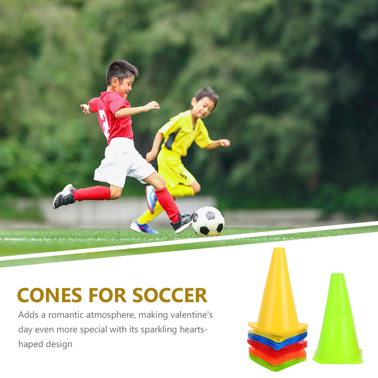 Healvian 20 Pièces Petits Cônes de Signalisation en Plastique Légers et Multifonctionnels pour Entraînement Sportif Basketball et Football, Plots de Balisage pour Exercices
