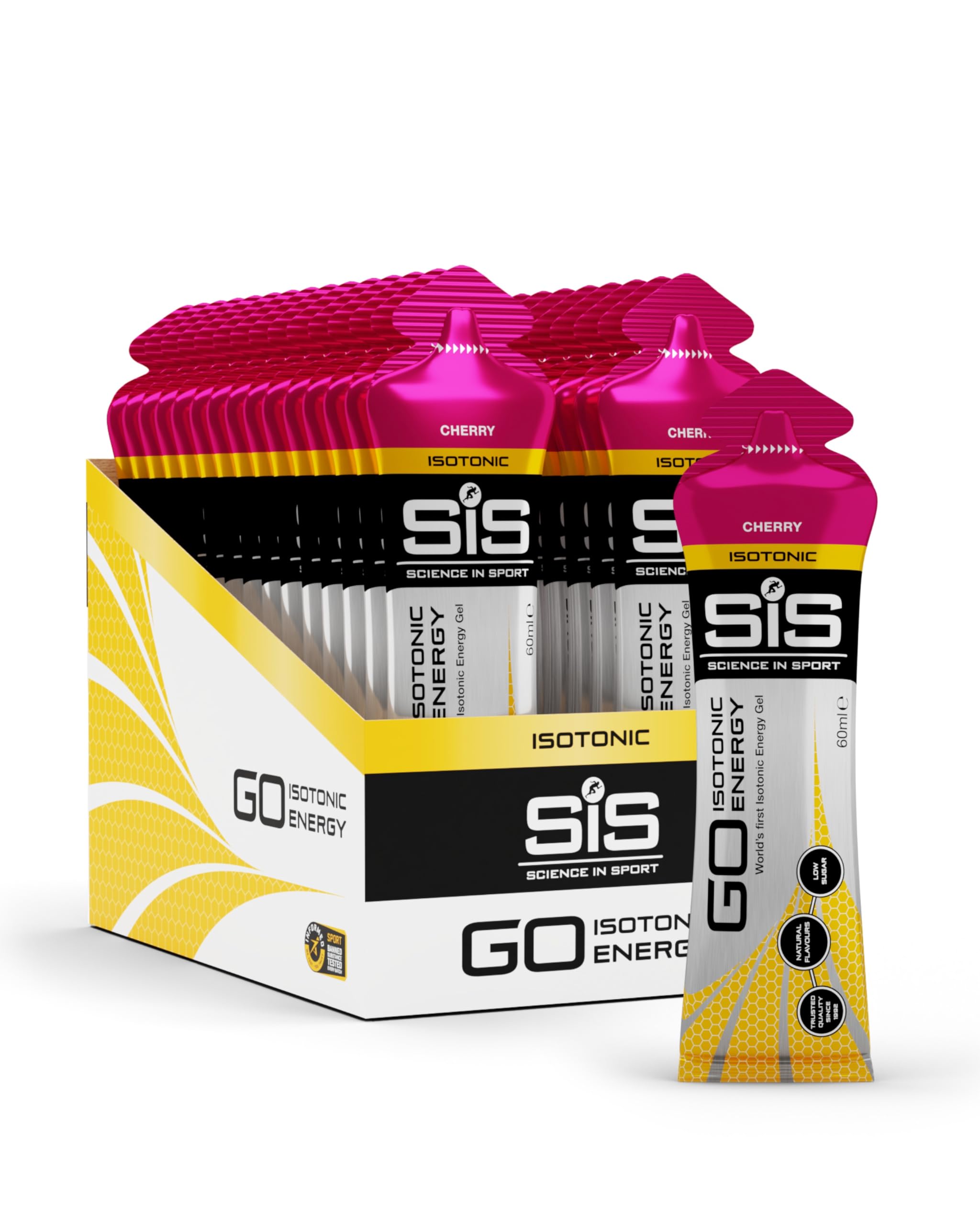 Science in Sport GO Isotonic Energy Gel - Fast-Acting Liquid Carbohydrate Gel for Instant Energy - Sports Nutrition - Gluten-Free & Vegan - Apple Flavor - 30 Count