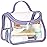 HAOGUAGUA Heavy Duty Clear Cosmetic Bag Waterproof Transparent Travel Makeup Toiletry Organizer Bag (Purple-1pcs)