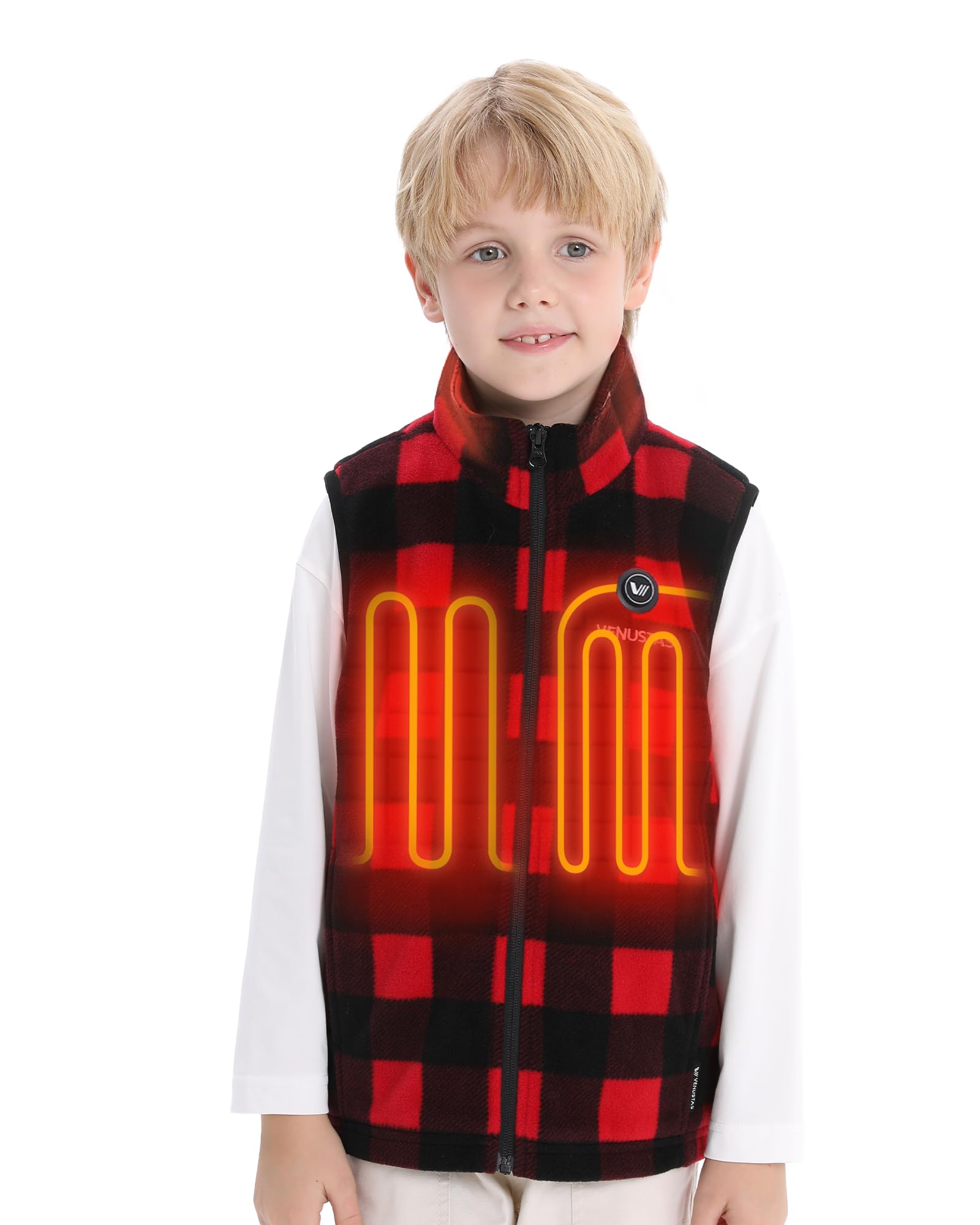 Venustas Kids Heated Fleece Vest with Battery, Warmer Youth Electric Vest for Boys Girls