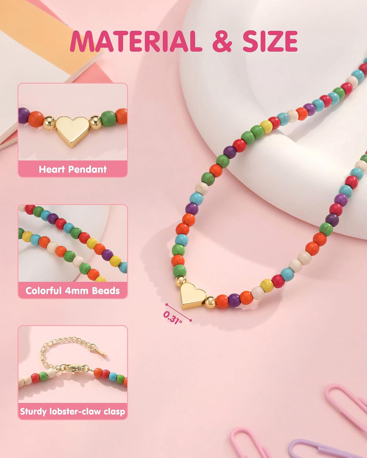 Heart Necklace First Day Of Preschool Kindergarten Gift For Girl image 4