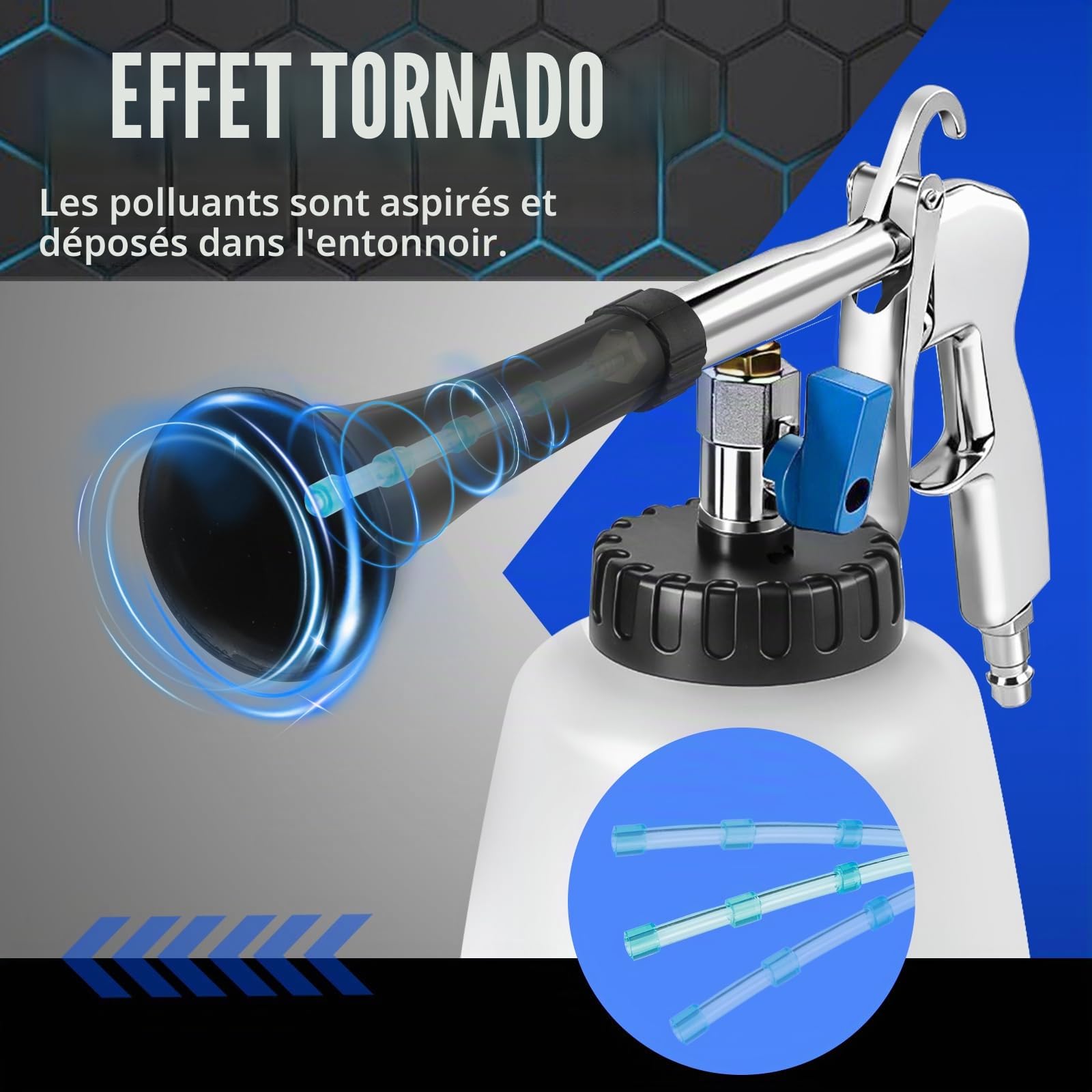 Pistolet Nettoyage Voiture, Pistolet de Nettoyage Haute Pression, Pistolet de Nettoyage Set avec Brosse pour Auto et Moto Entretien Voiture