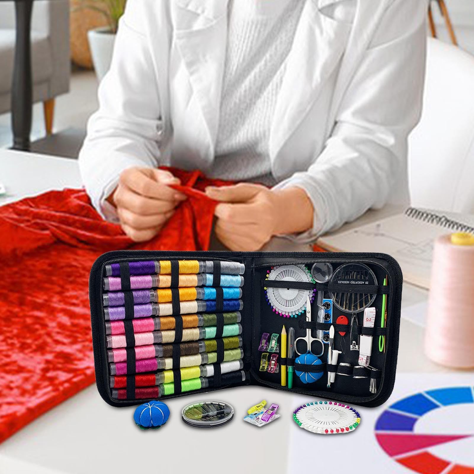 Kit de Costura Manual Estuche Completo De Agujas Para Viaje | Kit de Herramientas para Bordado y Puntada a Mano para Principiantes