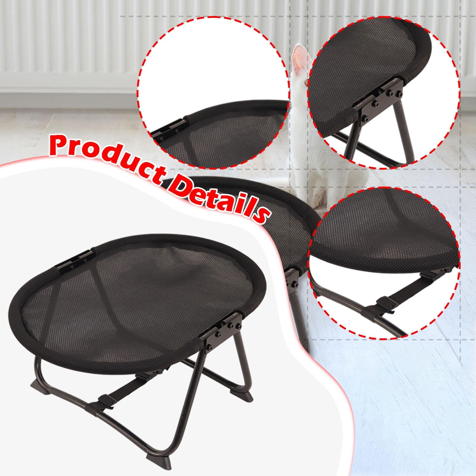 Cuccia Rialzata per Animali Domestici, Regalo, Montaggio Rapido, Resistente E Confortevole, Nera
