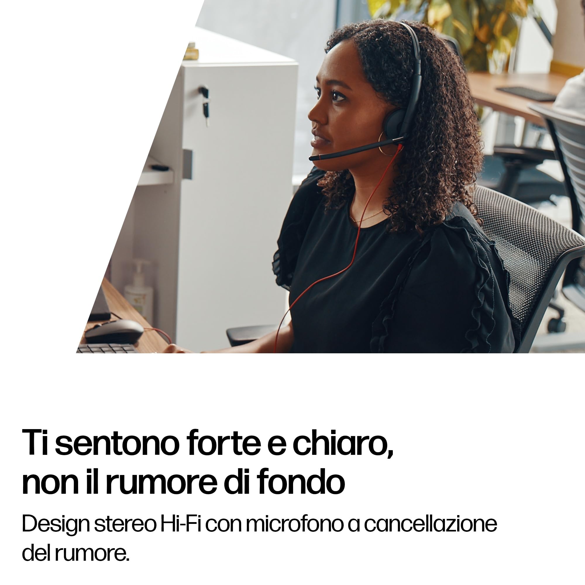 Poly Blackwire 3225, Cuffia Cablata con Connessione USB-A, USB-C, AUX 3,5 mm, Cuscinetti in Similpelle, Riduzione del Rumore e dell'Eco, Comandi sul Cavo, Compatibile con Windows 10 e macOS, Nero
