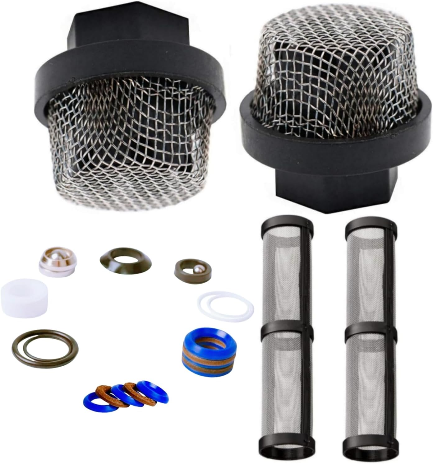 (1+2+2pk) 244194 Pump Repair Packing Kit & 246385 7/8-Inch UNF Inlet Strainer Screen & 246384 Pump Manifold Strainer Replacement kit for Graco 390 395 490 495 595 Airless Paint Sprayer