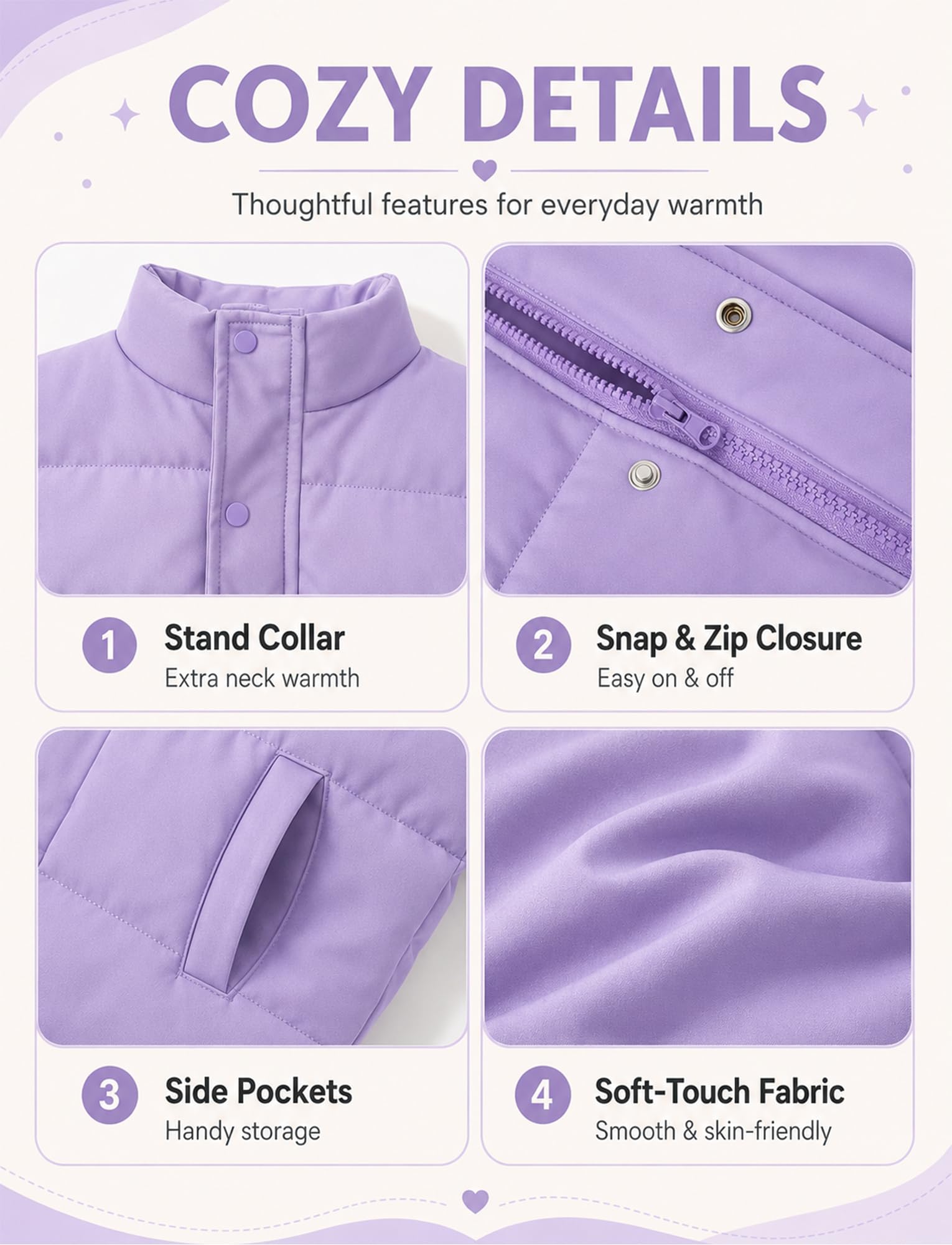 Happy Cherry Chaleco acolchado para niños y niñas, sin mangas, grueso, resistente al viento, para otoño e invierno, 5-14 años