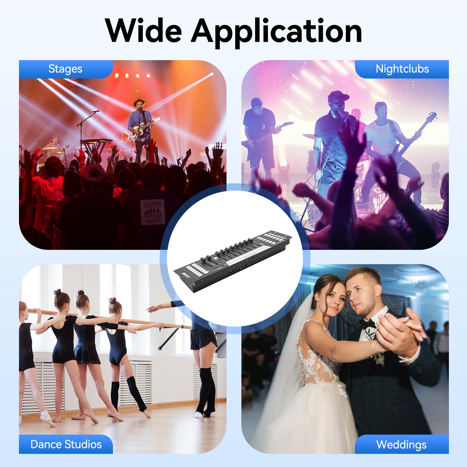 DMX 512 Control Light Mixer, 192 canali Dmx Console Mixer luce DMX Controler Party DJ Disco Operatore Equipment Moving Head Luce Palcoscenico Lampada Operatore Attrezzatura