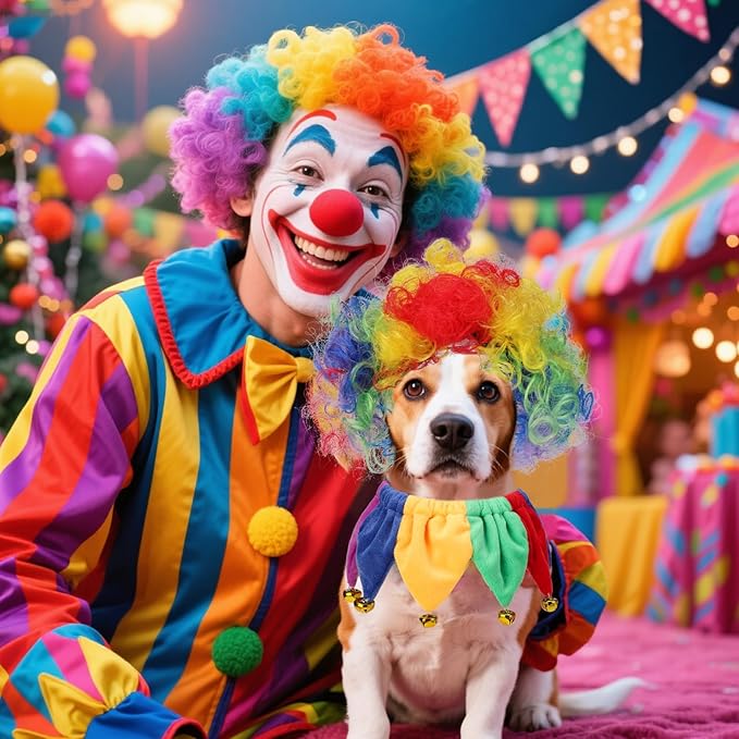 Disfraz de Payaso para Perros KOOLTAIL con Peluca y Collarín miniatura 3