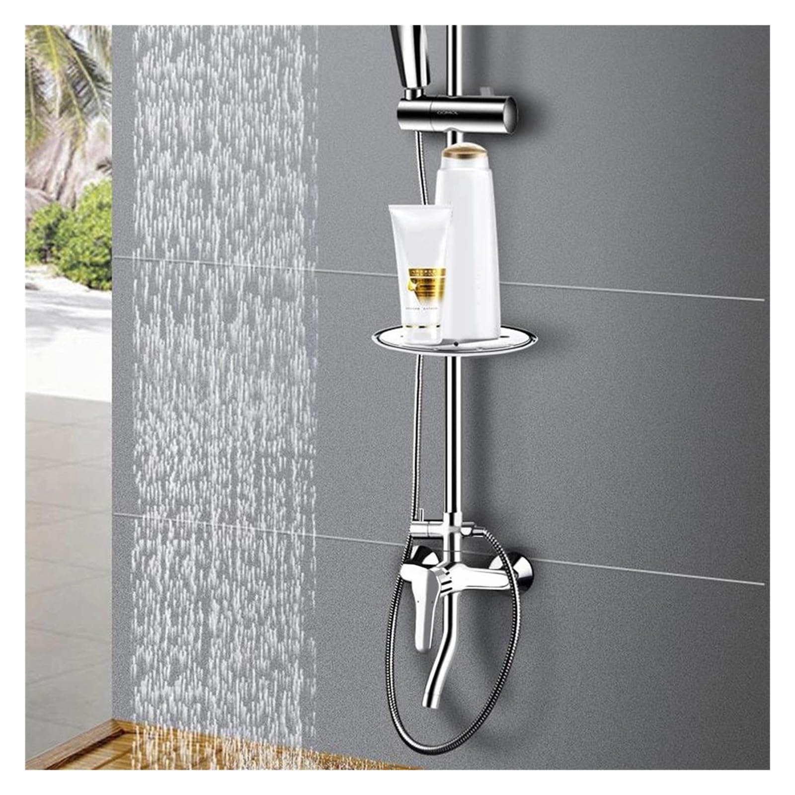 Repartidor de Agua Ducha Desviador para Grifo Válvula desviadora de cabezal de ducha de 3 vías, adaptador G1/2 T, convertidor cromado para válvula desviadora de cabezal de ducha, distribución de agua