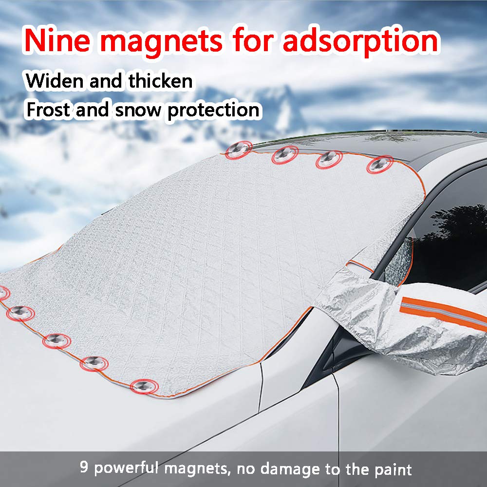 Telo Parasole Auto 100x145cm - Copertura Parabrezza Antigelo E Antigrandine, Con Specchietti, Per Estate E Inverno - Foto 4