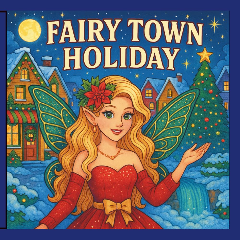 Fairy Town Holiday: A Whimsical Holiday with Fairies in Grayscale