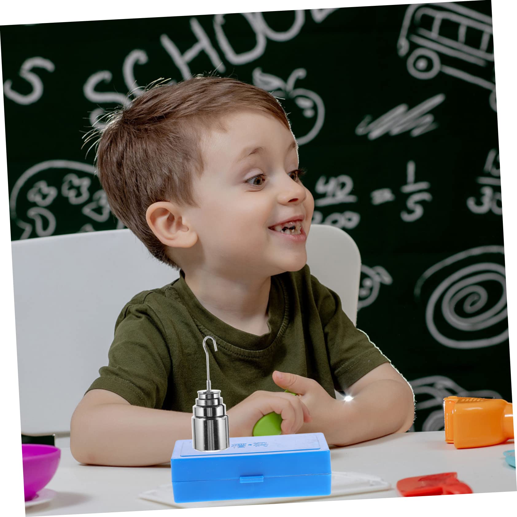 Alipis 4 Sätze Metall-Slot-Code lehren Schlitzmasse mit Aufhänger Kalibriergewichte Kalibrierung schulsachen schulzeug Schlitzgewichte aus Metall Labs-Schlitzgewichte mit Aufhänger Stahl