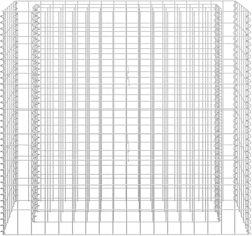 Miniatura 4 de vidaXL Gabion - Maceta elevada para pared, jardín, césped, patio, jardín, jardín, jardín, jardín, jardín, flores, acero galvanizado, 35.4 x 35.4