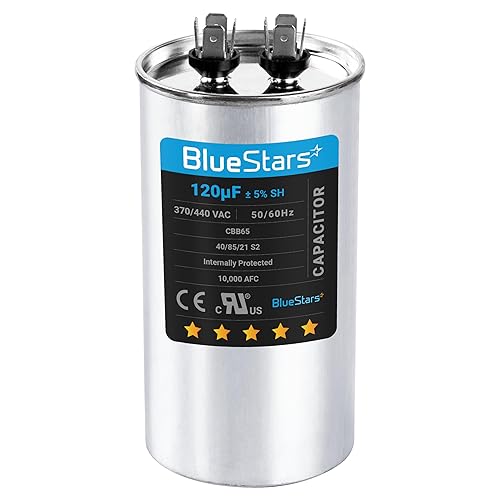 Miniatura 24 de [Listado UL] BlueStars 10 uF ± 5% MFD 370/440V CBB65 CBB65A Pieza de Repuesto de Capacitor de Arranque y Funcionamiento Ovalado - Capacitores