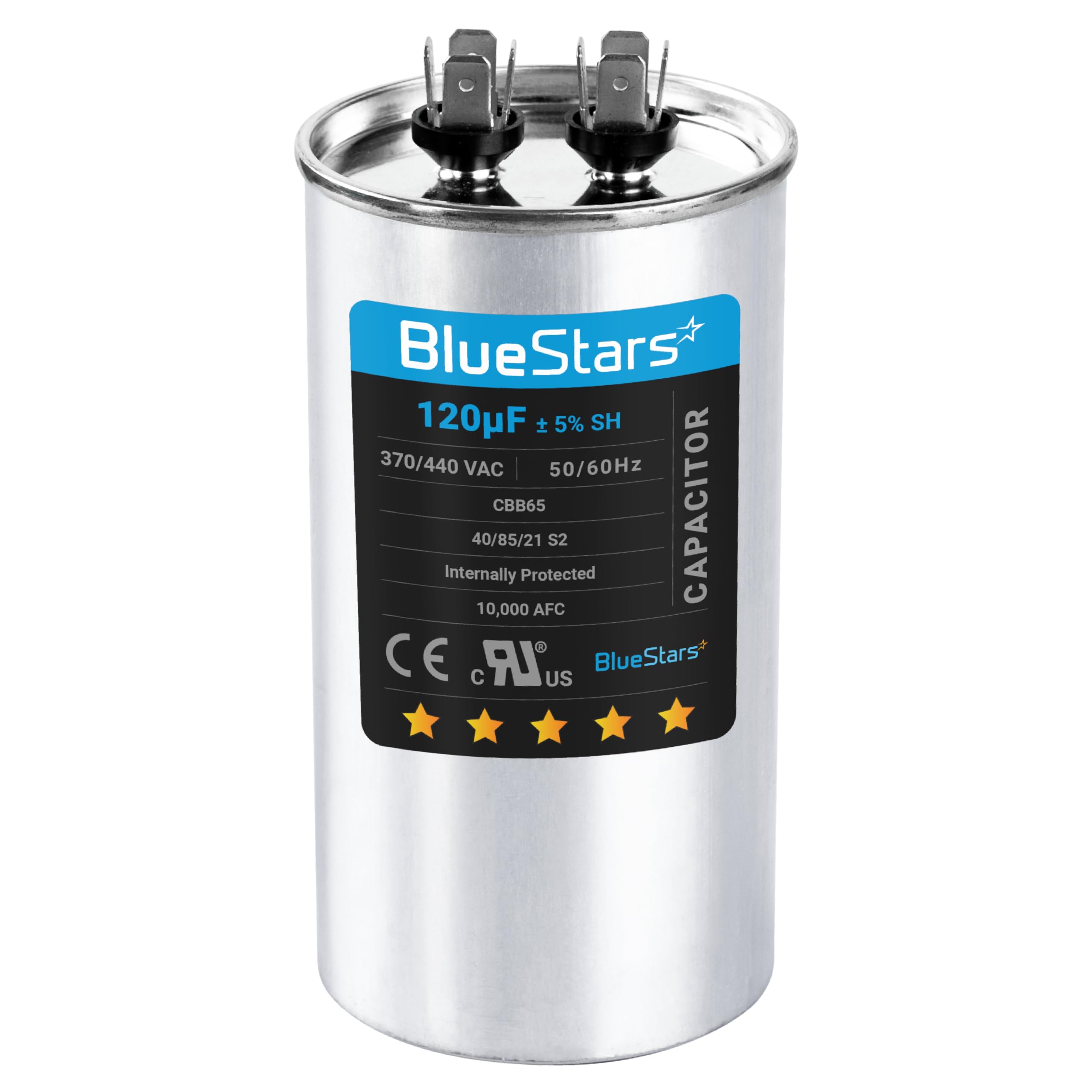 BlueStars120 uf 370-440VAC Volts ±5% Round Run Capacitor 50/60 Hz AC Electric Replacement Part