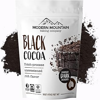 Black Cocoa Powder (1 lb) Bake the Darkest Chocolate Baked Goods, Achieve Rich Chocolate Flavor, All-Natural Substitute for Black Food Coloring, Dutch-Processed Cocoa Powder, Unsweetened, Extra Dark