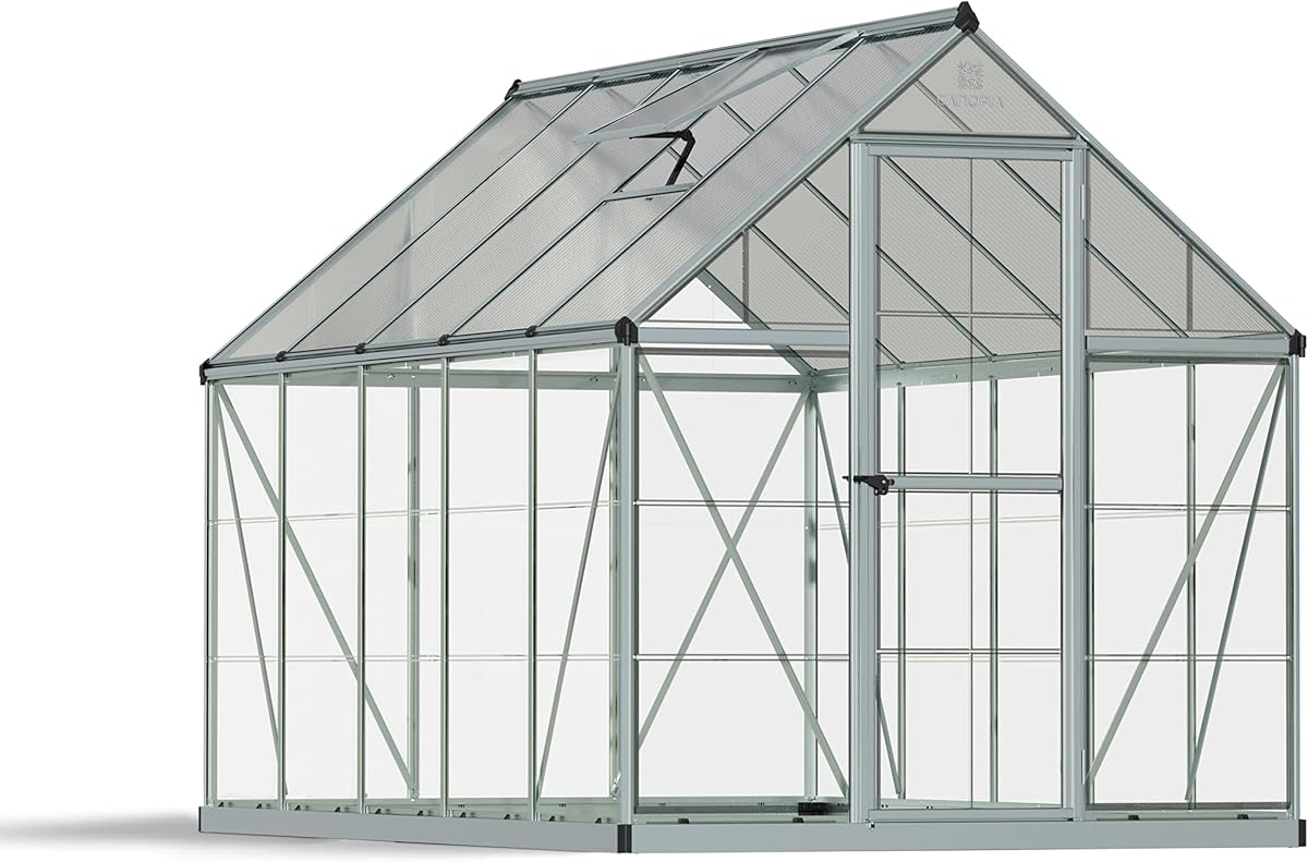 Palram - Canopia Hybrid 6' x 10' Polycarbonate Aluminum Greenhouse
