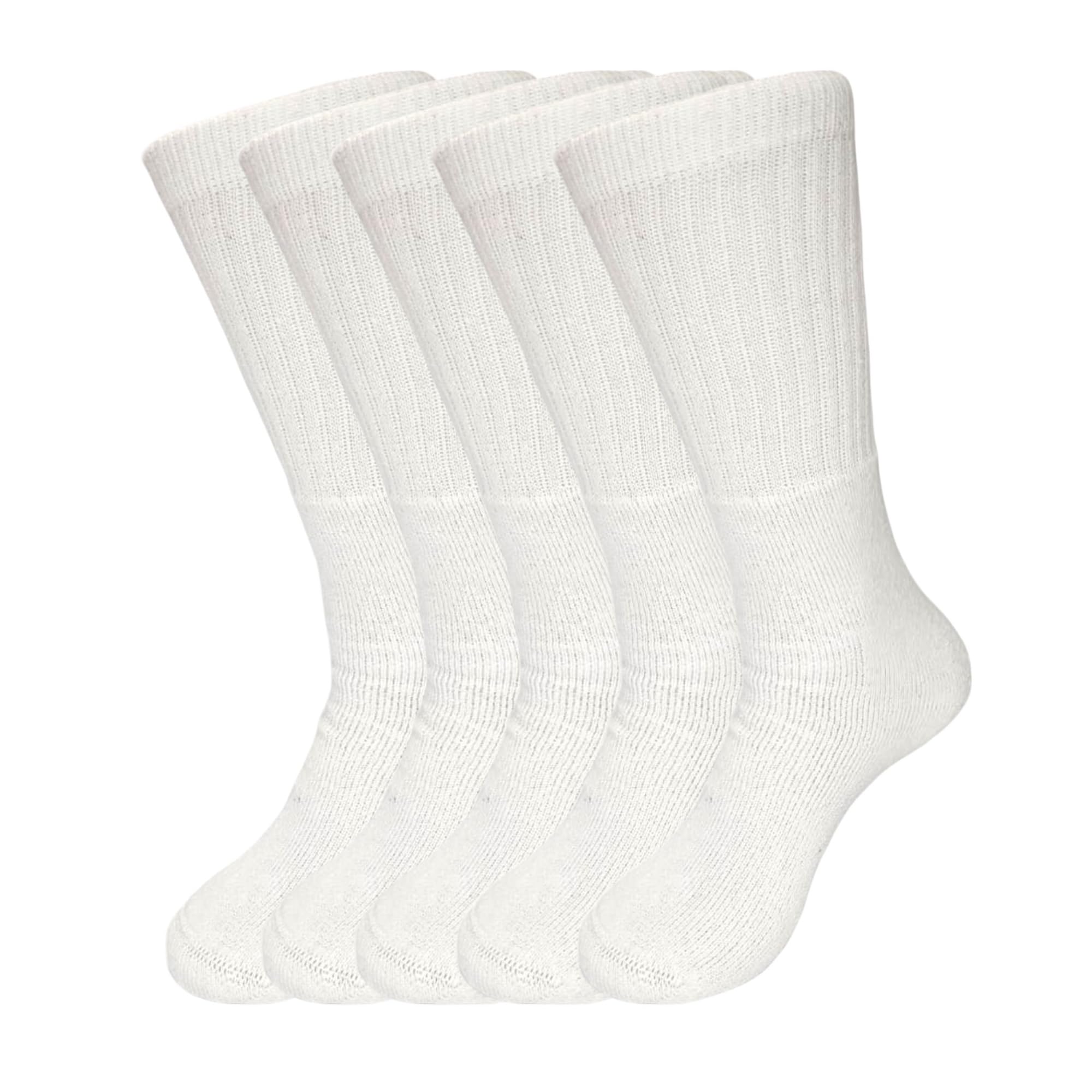 5 Pairs Men’s fully cushioned Cotton Rich Plain Athletic training Workout Sports Socks Breathable Crew Men Sportswear socks walking sports Mens socks