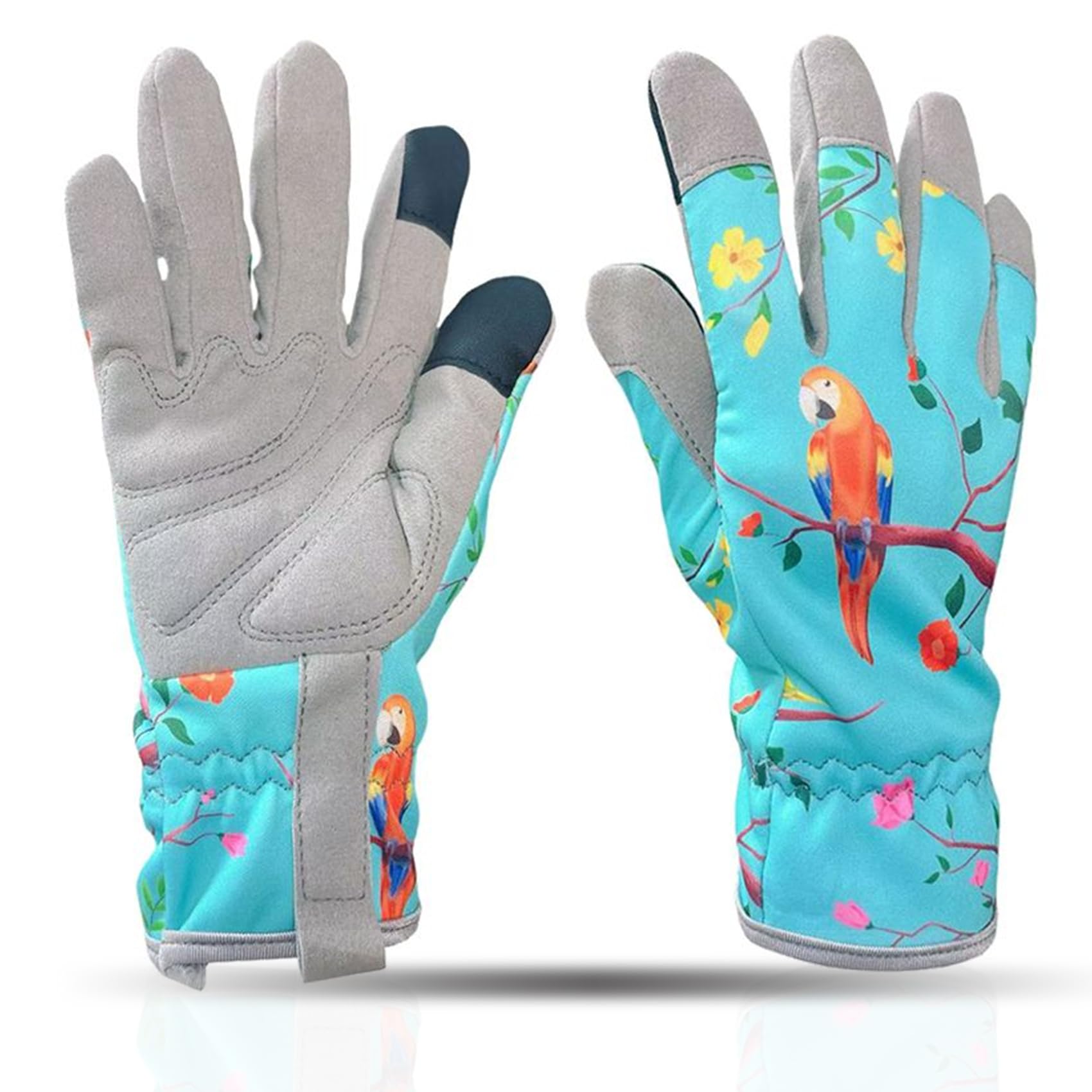 HAFRILY Ladies Gardening Gloves Small Thornproof Microfiber Garden Work Gloves Women Gloves with Touchscreen Finger for Yard Garden Cleaning Camping Landscaping Safe Work Gloves Lake Blue M Size