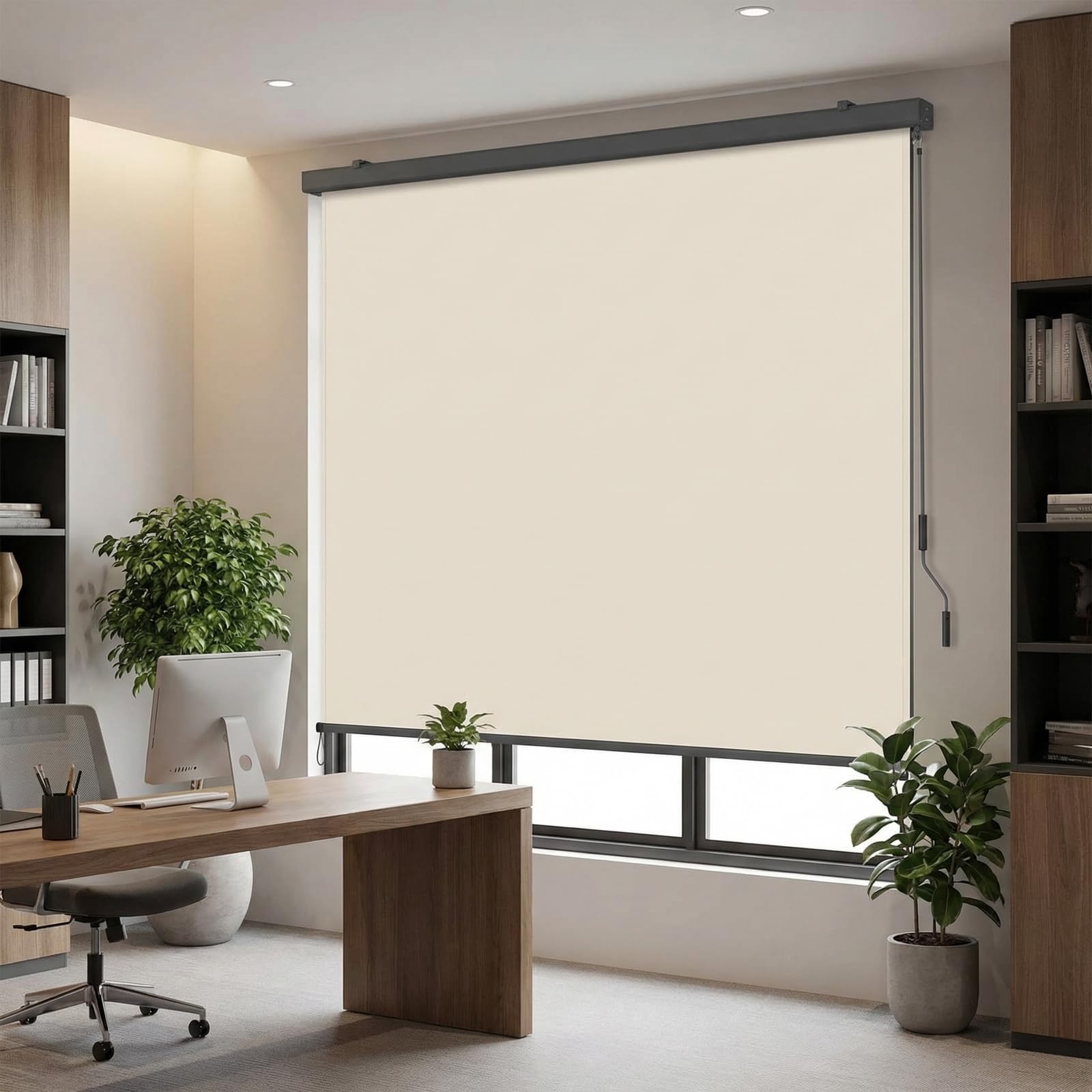 LIFERUN Tenda da sole verticale, 180 x 250 cm, con cassetta, beige