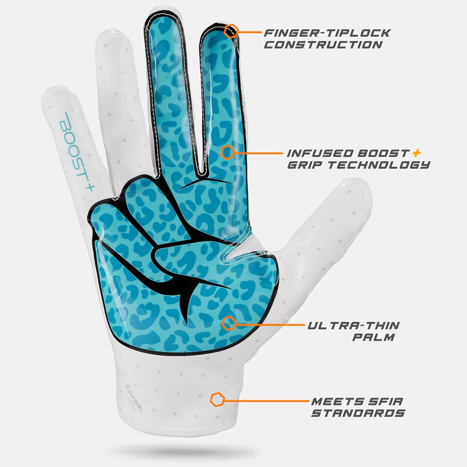 Grip Boost Football Gloves - Peace Stealth 6.0 Boost Plus Sticky Technology - Adult and Youth Football Gloves for Wide Receiver - Men's and Boys Sizes