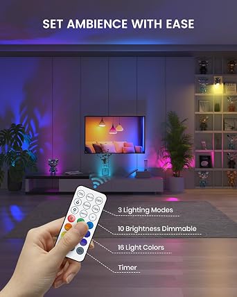 RGB LED Spot Lights with Remote Control, Plant Uplighter Indoor & Outdoor IP65 Water Resistant, 16 Colour Changing Mains Powered Plug in Spotlight with Base and Stake, 1.78m Cord, 6W [Energy Class A]