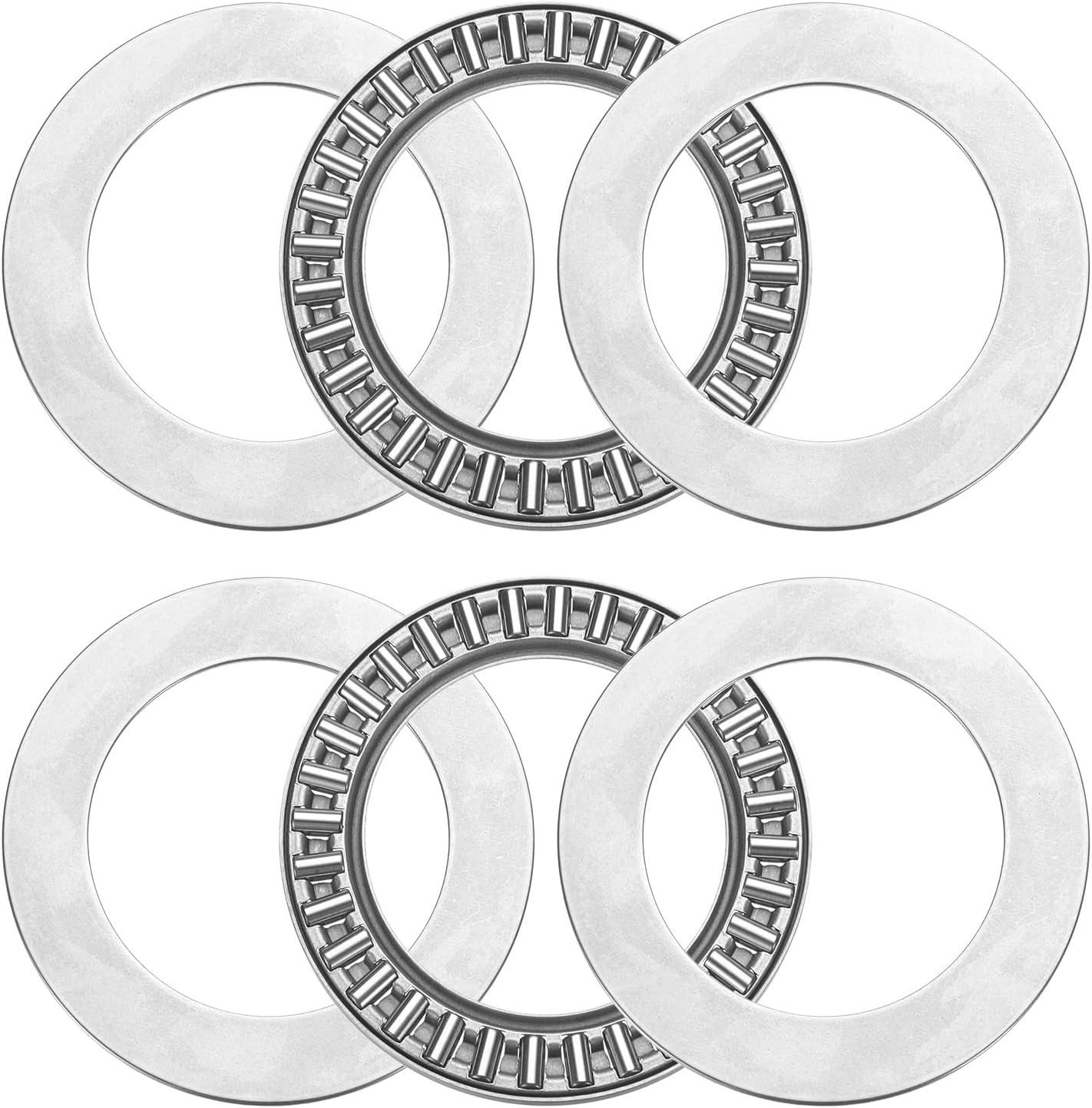 uxcell 2 Sets AXK4060+2AS Thrust Needle Roller Bearings with Washers, 40x60x3mm Chrome Steel Needles Roller Bearing