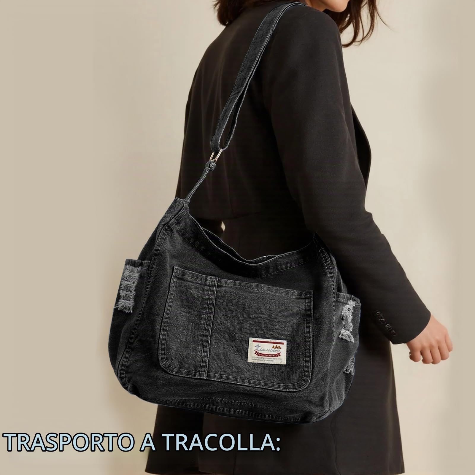 Borsa Jeans Donna Shopper Borsa Shopping Spaziosa