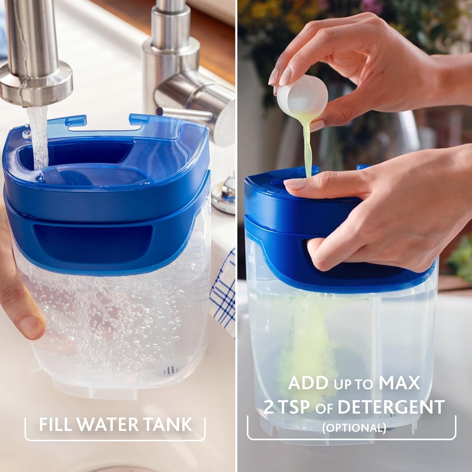 Vileda H2PrO Flat Mop Sistema lavapavimenti a piastra piatta | Separazione acqua pulita e sporca | Progettato per risparmiare acqua | Utilizzo a una mano | Design compatto | Pulizia con microfibra