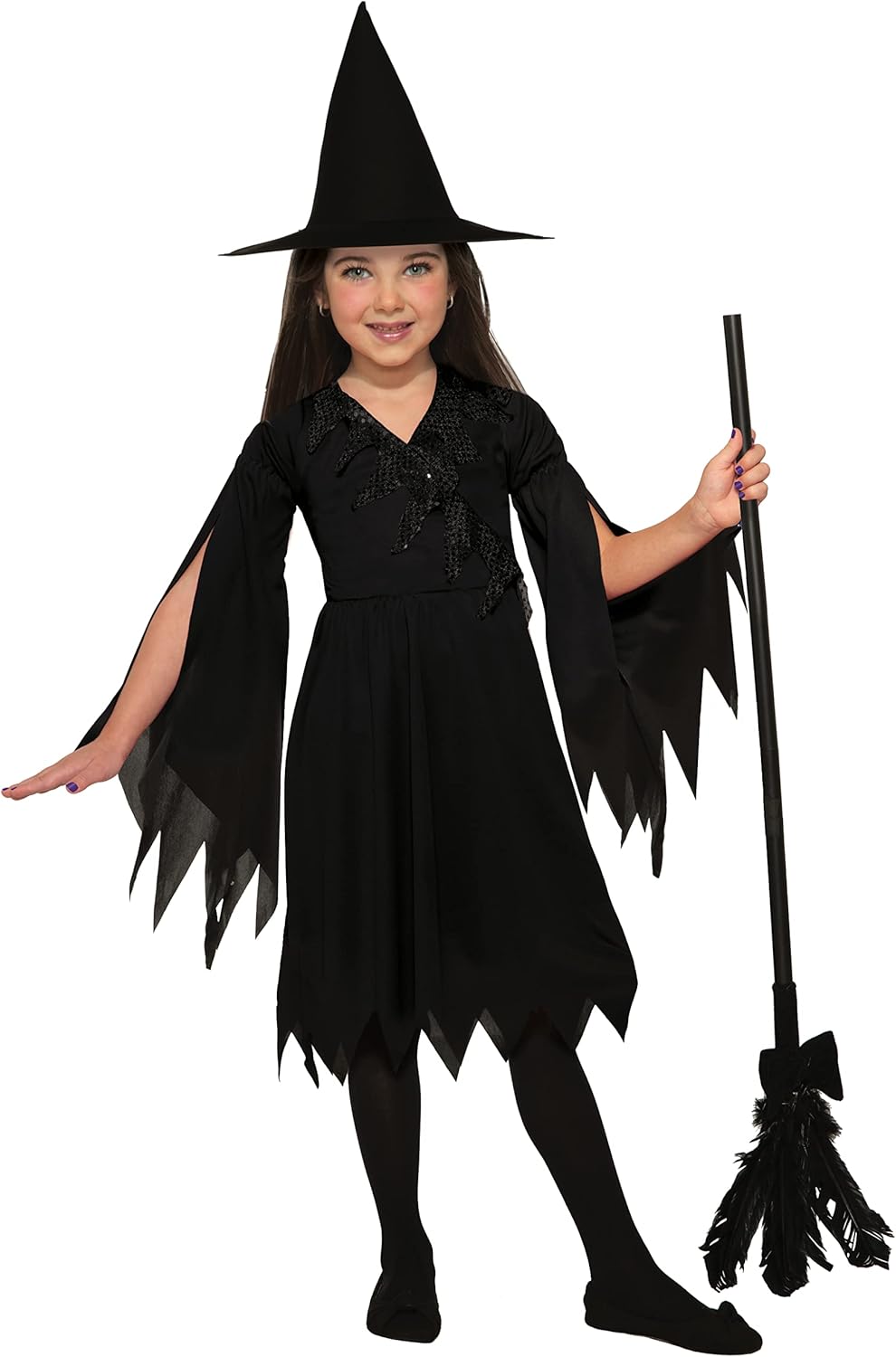Forum Novelties Child's Classic Witch Costume Dress and Hat, Black, Small