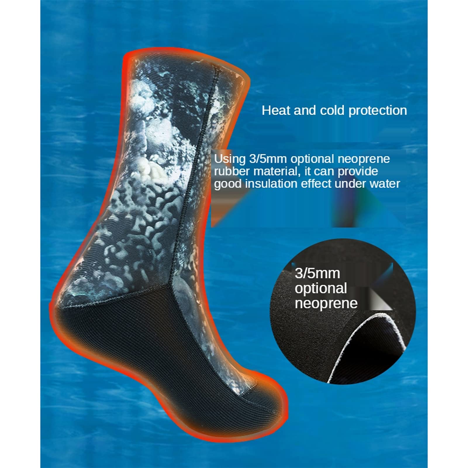 Calcetines de Buceo 5 mm CR Neopreno Calcetines de Buceo Calcetines de Buceo de 3 mm Calcetines de Playa Calcetines de natación Manténgase Caliente para el Buceo