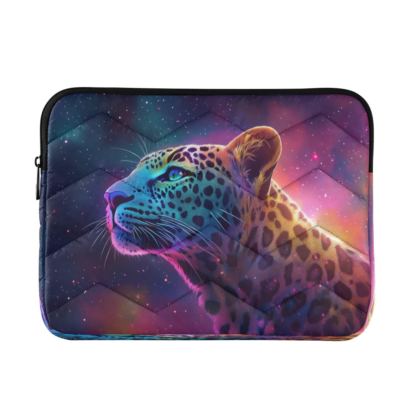 Leopard Starry Light Purple Laptop Sleeve for 13-13.3 IN Water Resistant Portable Laptop Sleeve Bag Carrying Sleeve Bags for Airport Carry on Travel
