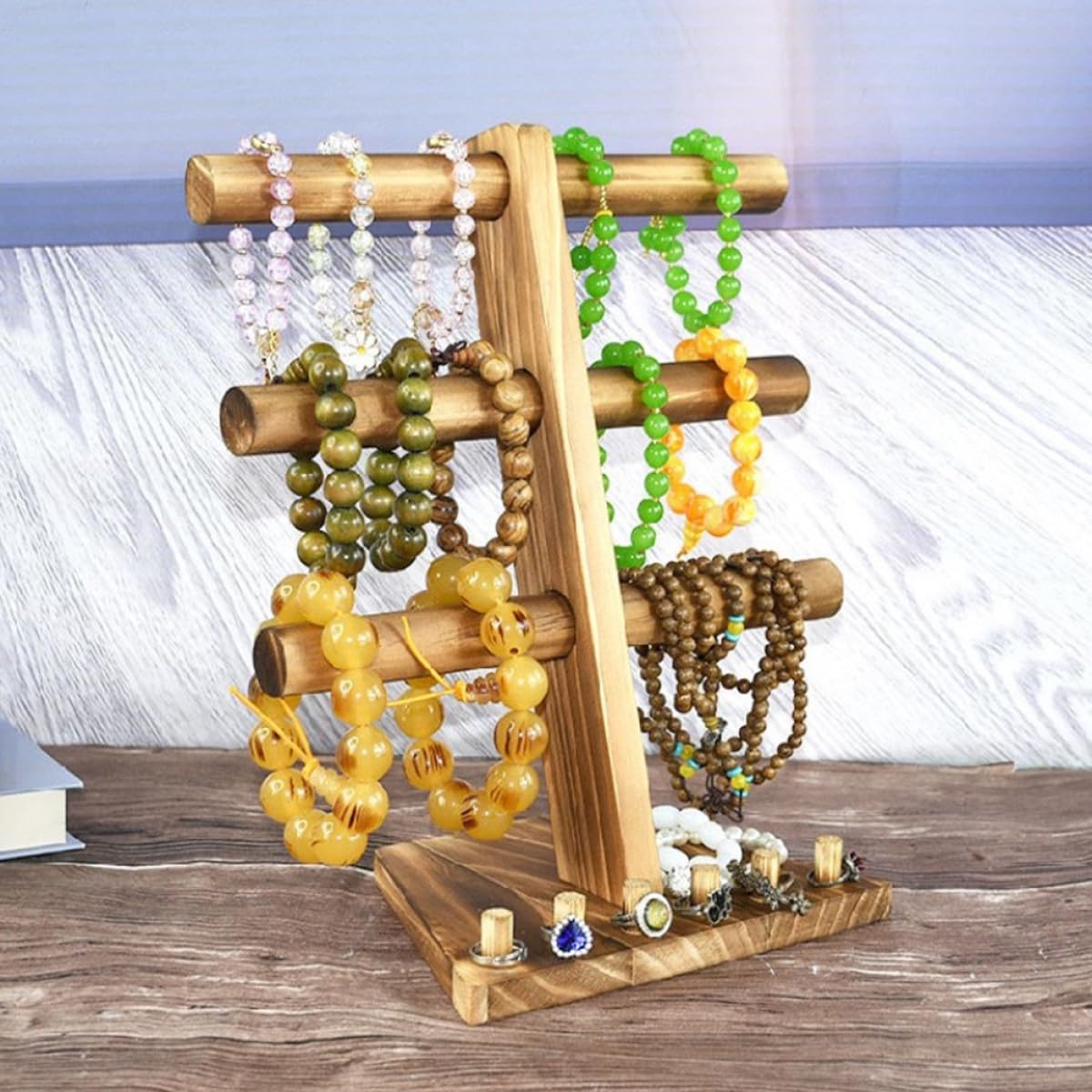 Luxshiny Dekorativer Schmuckständer 3 stöckig für Armbänder und Uhren Sicher und Zuverlässig zur Schmuckaufbewahrung im Zuhause und Schmuckausstellungen