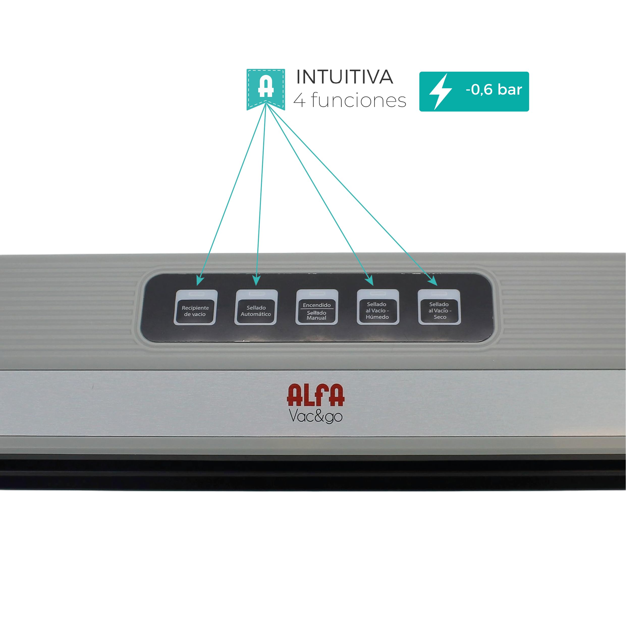 Alfa Envasadora al vacío portátil con Batería de litio VAC&GO con carga por cable USB-C