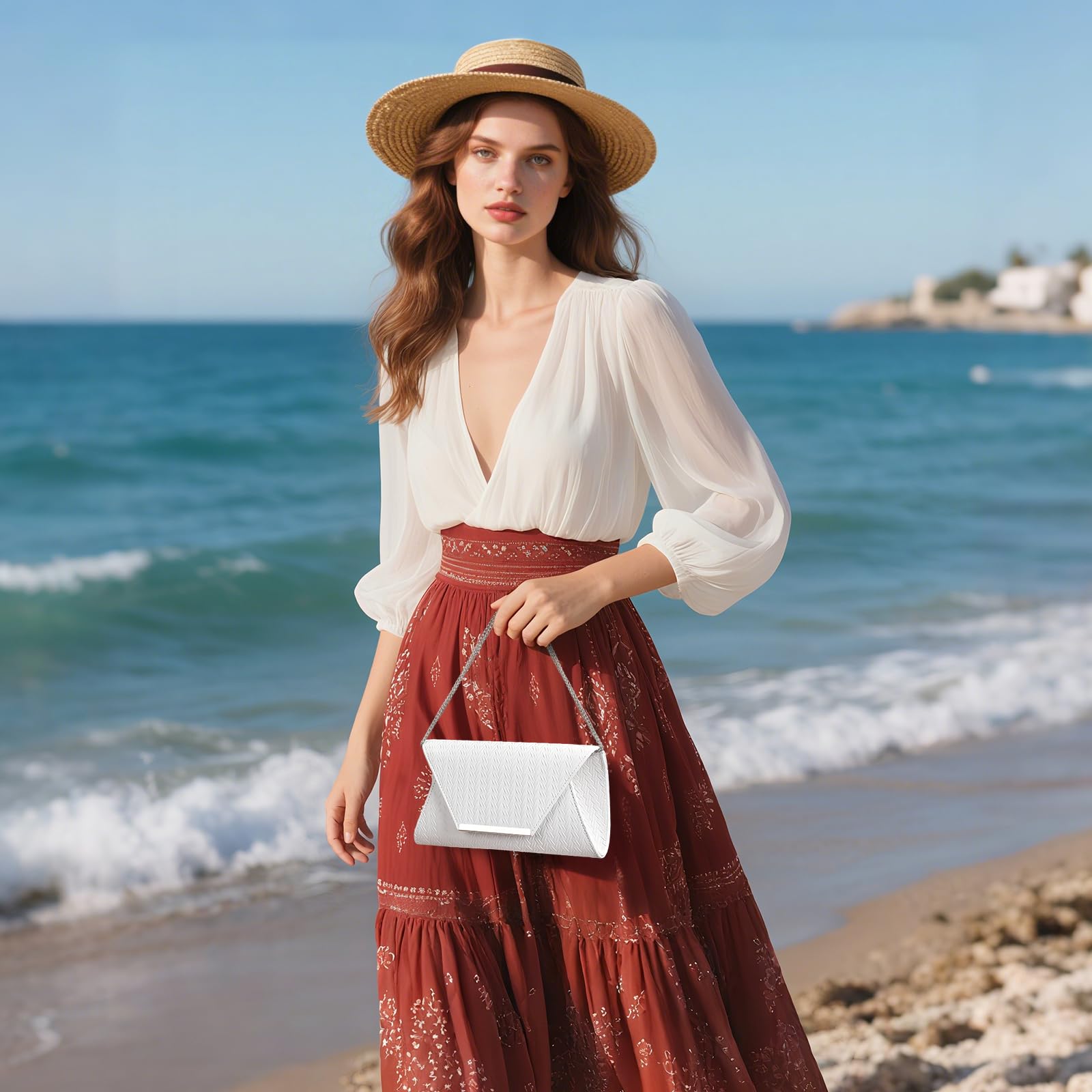 BAIGIO Sac de Soirée pour Femme Élégante Cuir PU Sac à main pour Fête de Mariage Pochettes et Clutches, Adapté pour Fête Mariage Banquet