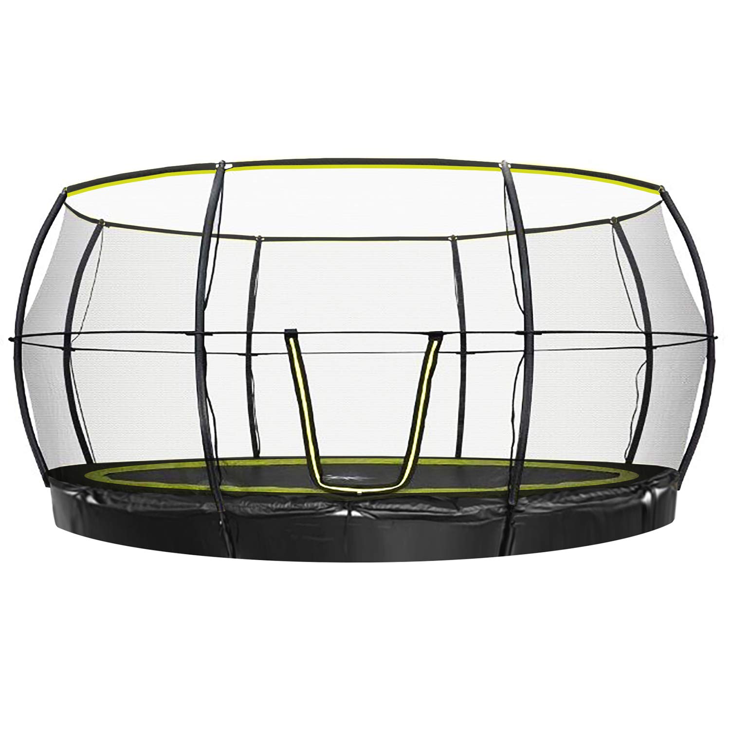 Rebo® Flush FIt Inground Base Jump Trampoline with Halo ll Enclosure - 14ft | OutdoorToys | Kids' Outdoor Trampoline for Gardens, Enclosure Included, Weather Resistant
