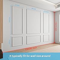 Vista 7 de Art3d Juego de 6 piezas de molduras de pared precortadas, paneles de wainscoting listos para armar para decoración de paredes interiores, sala