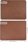 Set de Tables pour Table à Manger 6 Tapis de table lavables 17 × 12 Inch. Imperméable & Ensemble de matelas de place essuyables 6 Plastique extérieur en cuir faux pour table de patio cuisine à manger brun