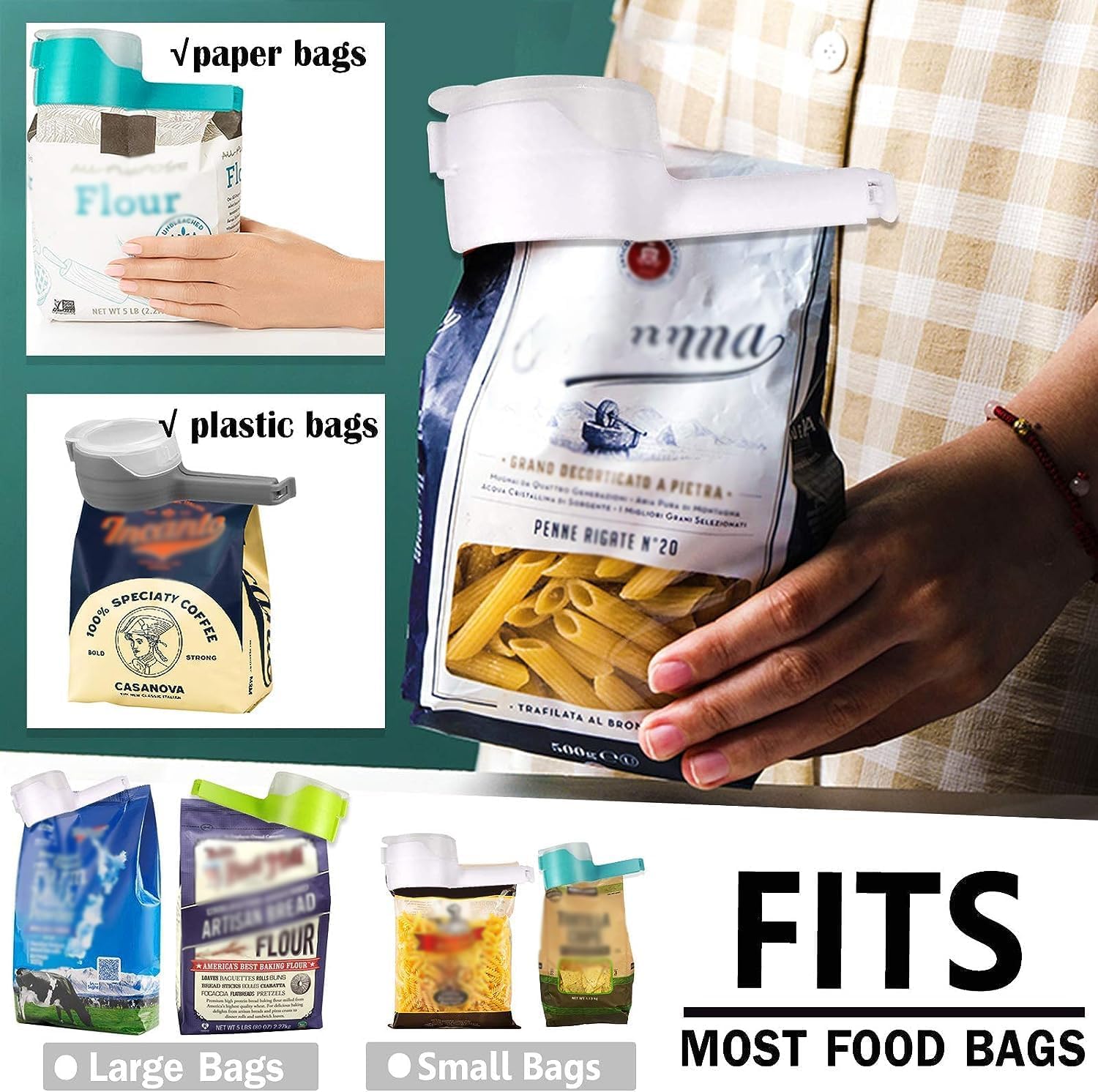 Fcozm Fermetures Multifonctions pour Sacs Alimentaires | Sécurité, Organisation et Fraîcheur Optimales - Image détaillée