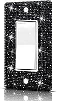 Vista 23 de Placas de pared, cubierta decorativa para interruptor de luz, cubiertas decorativas de tomacorrientes, diamantes de imitación plateados brillantes