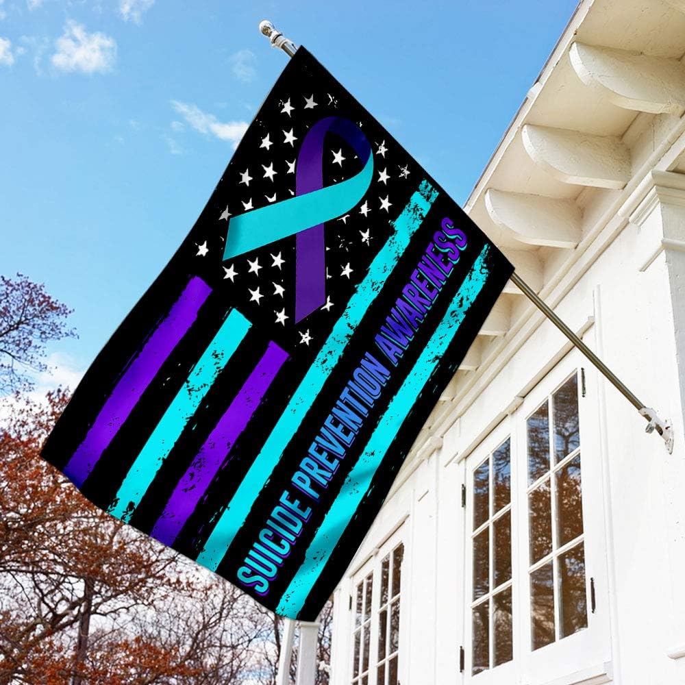 Flags-Suicide Prevention Awareness Flag QNK196Fv1, House Flag (29.5" x 39.5")-USA House Garden Flags Premium Polyester-Decorative Outdoor Flags
