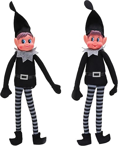 Toyland® Elves Behavin Badly - Juego de elfos para niña y niño de 2 a 12 pulgadas con ropa negra, juguetes suaves con piernas largas, cuerpo suave y