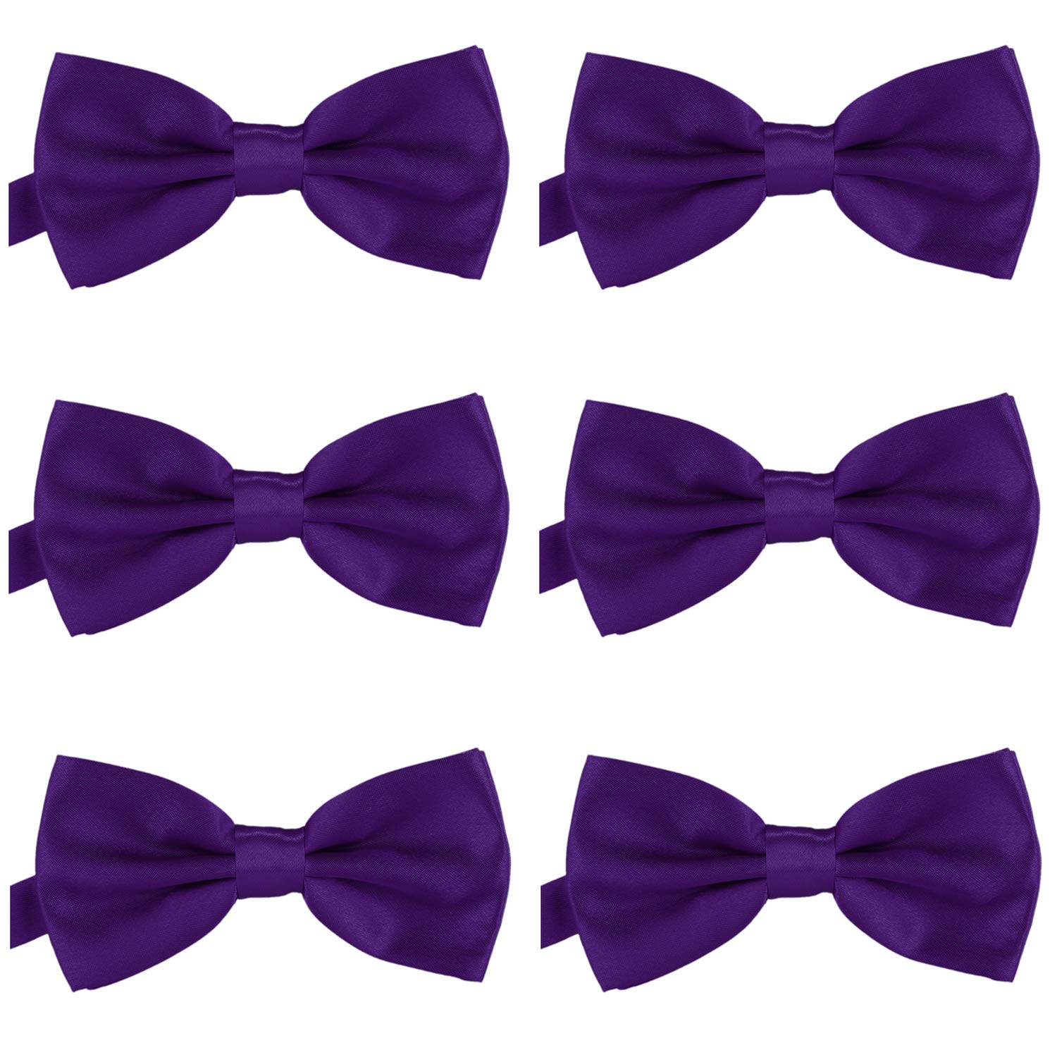 DonDon Set of 6 Men’s bow tie 4.72 x 2.36-12 x 6 cm already tied and completely adjustable Violet