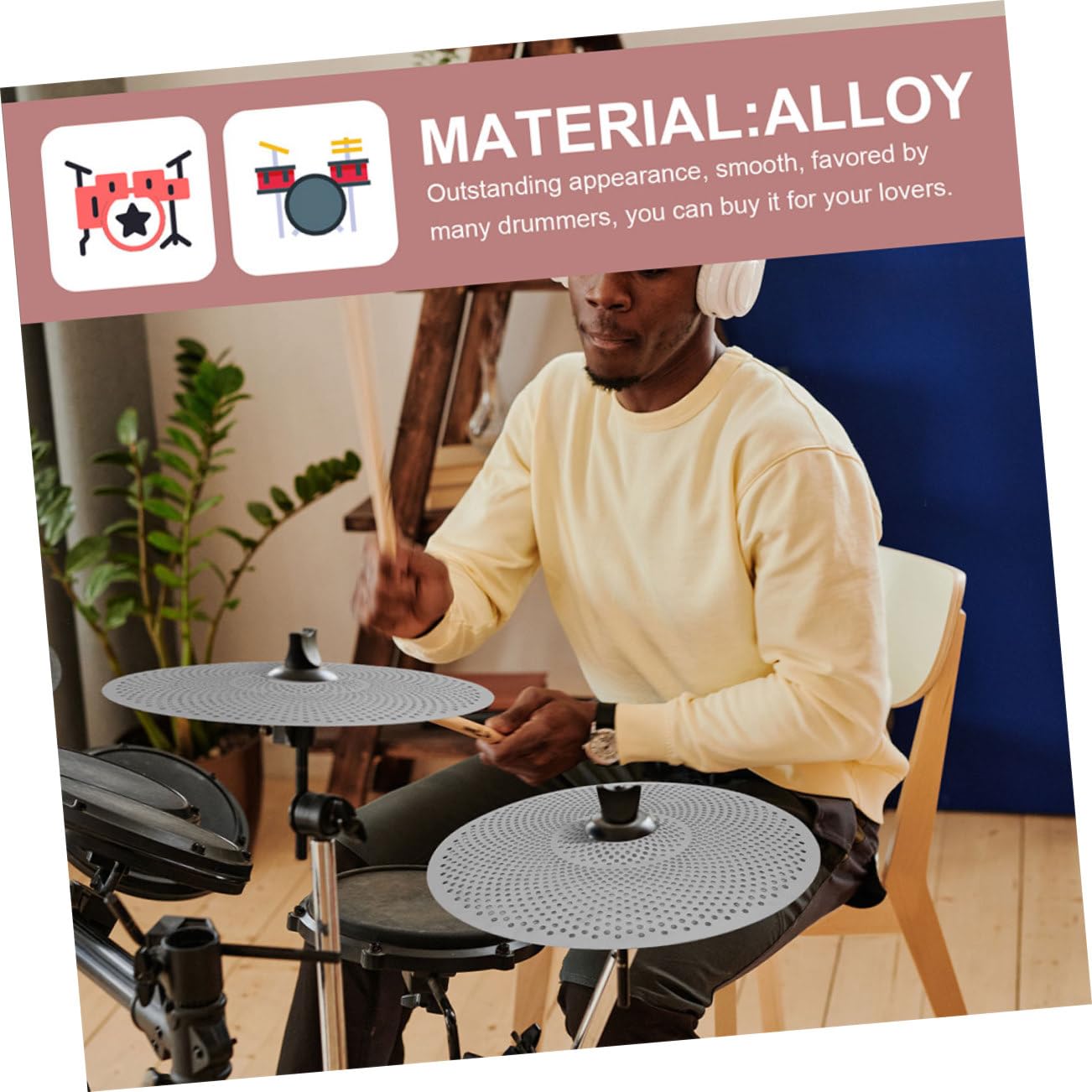 VICASKY Silent Cymbals - Piscina Amortiguador De 14/16 Pulgadas Para Batería - Piscina De Aleación - Accesorios Para Instrumentos De Percusión - Fácil De Instalar